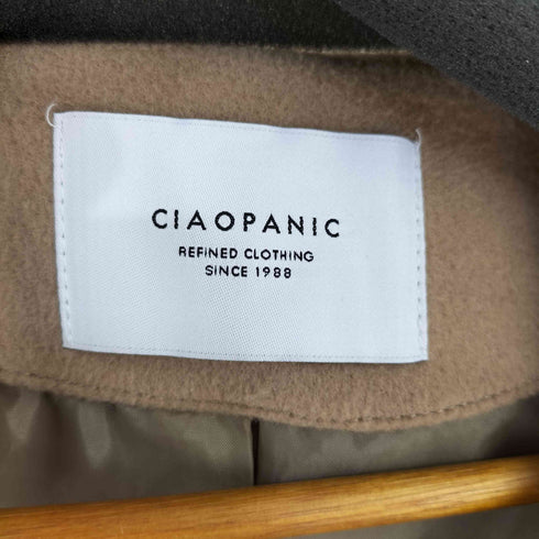 チャオパニック Ciaopanic ノーカラードロップショルダーコート レディース FREE