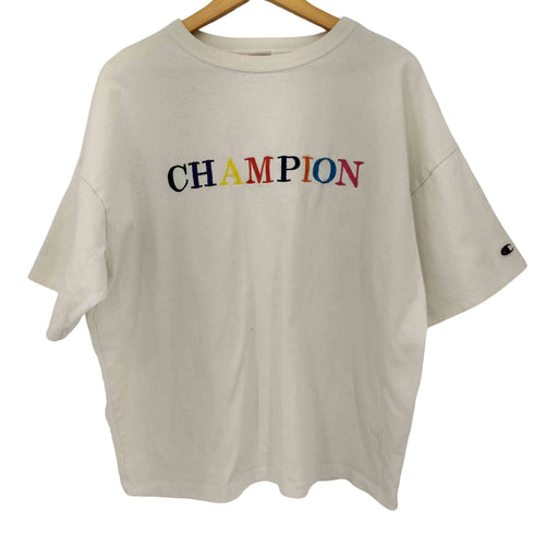 チャンピオン Champion BIG T-SHIRT WHITE フロントロゴ刺繍 レディース import:M