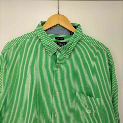チャップス CHAPS 00S ストライプ ボタンダウン ロングスリーブシャツ メンズ import:XXL