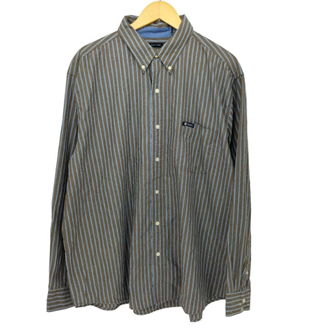 チャップス CHAPS 00S ストライプ ボタンダウン ロングスリーブシャツ メンズ import:XXL
