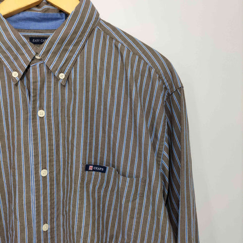 チャップス CHAPS 00S ストライプ ボタンダウン ロングスリーブシャツ メンズ import:XXL