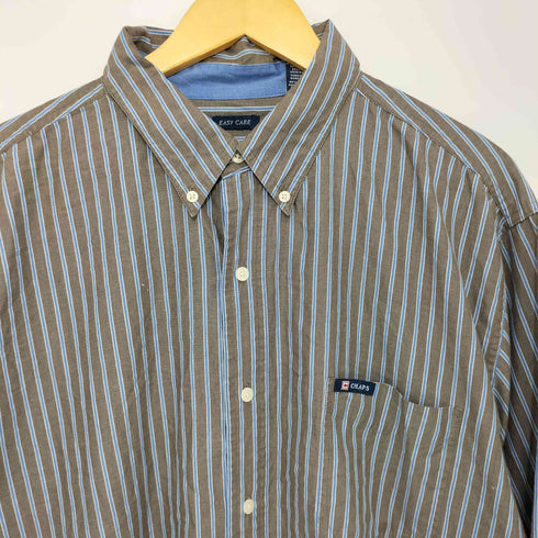 チャップス CHAPS 00S ストライプ ボタンダウン ロングスリーブシャツ メンズ import:XXL