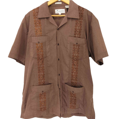 guayabera yucateca 90S コットン混 ポリ キューバシャツ メンズ import:L