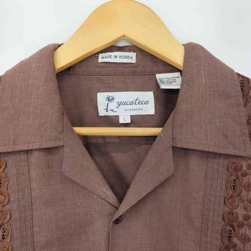 guayabera yucateca 90S コットン混 ポリ キューバシャツ メンズ import:L
