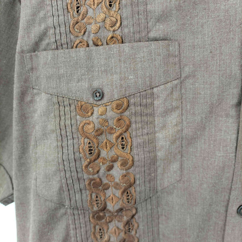 guayabera yucateca 90S コットン混 ポリ キューバシャツ メンズ import:L