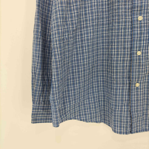 チャップス CHAPS 00S ロゴ刺繍 チェック ボタンダウン ロングスリーブシャツ メンズ XL