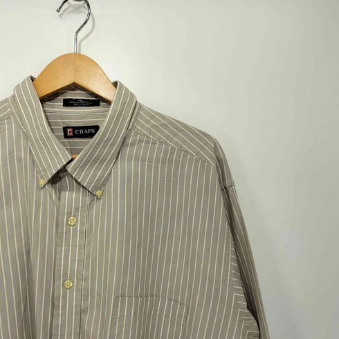チャップス CHAPS 00S ストライプ ボタンダウン ロングスリーブシャツ メンズ import:XXL
