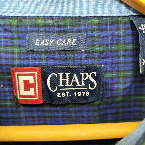 チャップス CHAPS 00S ロゴ刺繍 チェック ボタンダウン ロングスリーブシャツ メンズ XXL