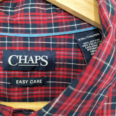 チャップス CHAPS 00S ロゴ刺繍 チェック ボタンダウン ロングスリーブシャツ メンズ XXL