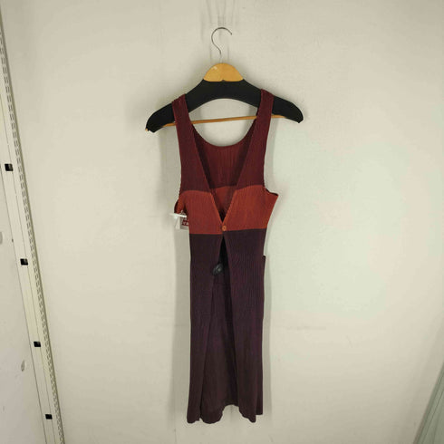イッセイミヤケ ISSEY MIYAKE ボーダー プリーツ エプロン レディース