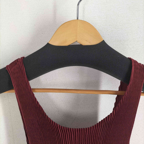 イッセイミヤケ ISSEY MIYAKE ボーダー プリーツ エプロン レディース