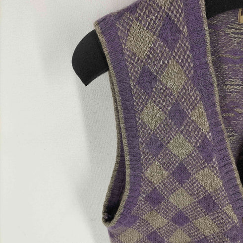 イッセイミヤケ ISSEY MIYAKE 70S オールスタイルタグ アーガイル柄 ニットベスト レディース