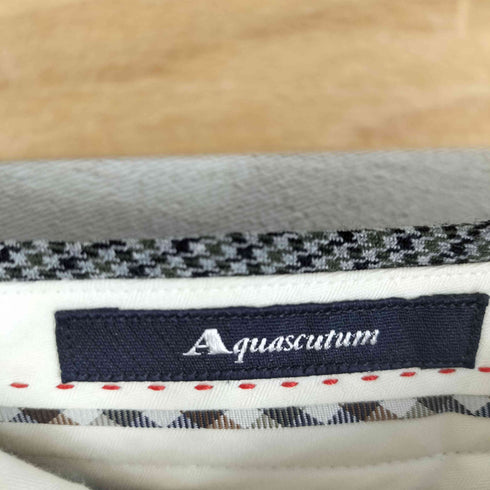 アクアスキュータム AQUASCUTUM チェック ウール混 スラックス レディース