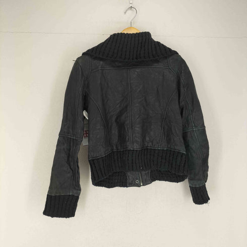 マイケルコース Michael Kors リブデザインレザージップブルゾン レディース JPN:M