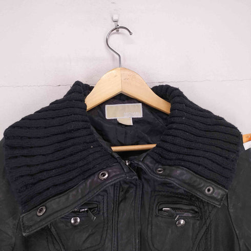 マイケルコース Michael Kors リブデザインレザージップブルゾン レディース JPN:M