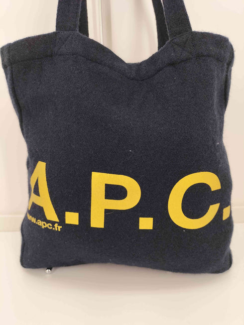 アーペーセー A.P.C. ゴールドプリント ウールトートバッグ レディース
