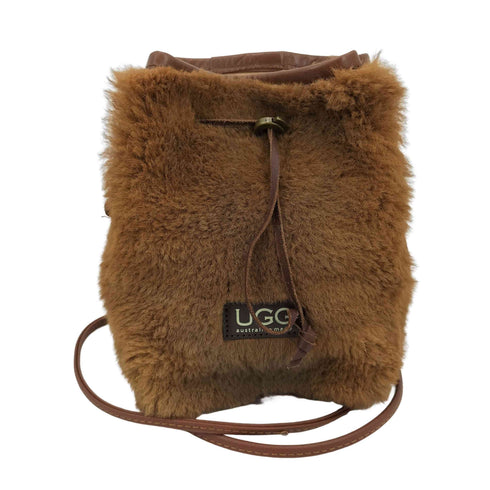 アグ UGG リアルファー 巾着ショルダーバッグ レディース
