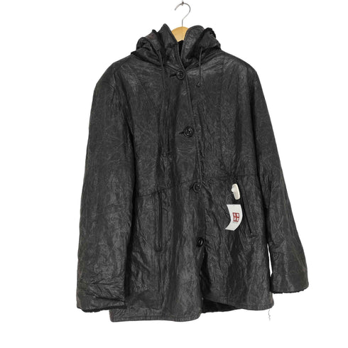 フェイクレザーフーデッドコート レディース JPN:XL