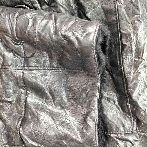 フェイクレザーフーデッドコート レディース JPN:XL