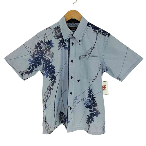 MAJUN LEAF GREEN フラワー柄 ボタンダウン S/S シャツ メンズ JPN:M