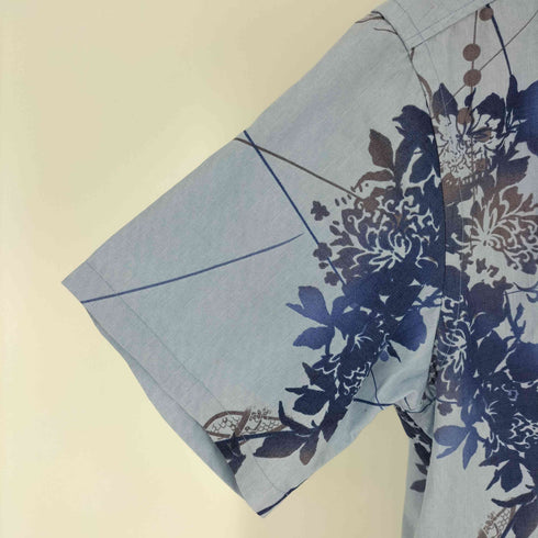 MAJUN LEAF GREEN フラワー柄 ボタンダウン S/S シャツ メンズ JPN:M