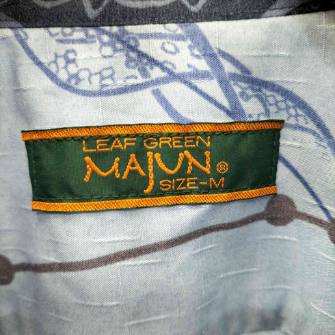 MAJUN LEAF GREEN フラワー柄 ボタンダウン S/S シャツ メンズ JPN:M