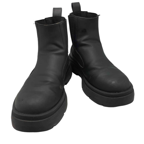 ザラ ZARA RUBBERISED CHUNKY ANKLE BOOTS フェイクレザー サイドゴアブーツ メンズ EUR:39