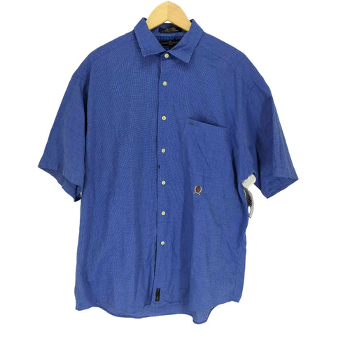 トミーヒルフィガー TOMMY HILFIGER フロントロゴ刺繍コットンS/S シャツ メンズ JPN:L