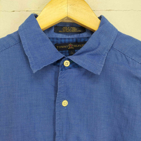 トミーヒルフィガー TOMMY HILFIGER フロントロゴ刺繍コットンS/S シャツ メンズ JPN:L