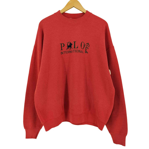 フルーツオブザルーム FRUIT OF THE LOOM 80-90s MADE IN USA フロント刺繍スウェット POLO INTERNATIONAL メンズ import:XL