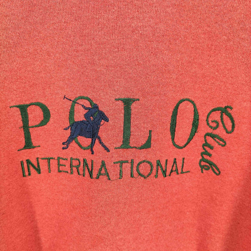 フルーツオブザルーム FRUIT OF THE LOOM 80-90s MADE IN USA フロント刺繍スウェット POLO INTERNATIONAL メンズ import:XL