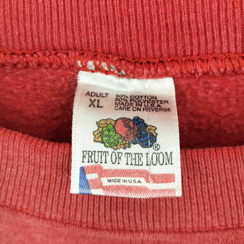 フルーツオブザルーム FRUIT OF THE LOOM 80-90s MADE IN USA フロント刺繍スウェット POLO INTERNATIONAL メンズ import:XL