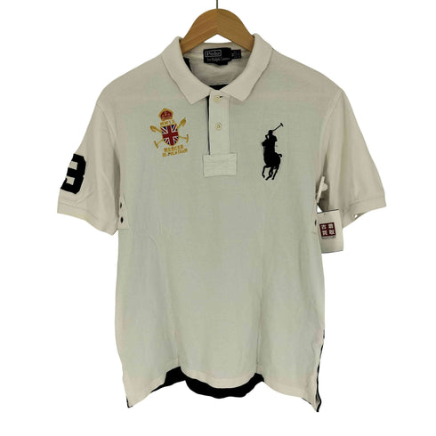ポロバイラルフローレン Polo by RALPH LAUREN CUSTUM FIT ビッグポニー ユニオンジャック 刺繍 ナンバーパッチ S/S ポロ シャツ メンズ import:M