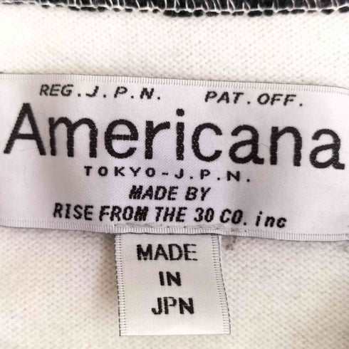 アメリカーナ Americana Vネック 天竺 ボーダーカットソー レディース
