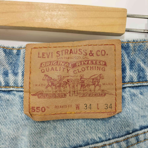 リーバイス Levis 80-90s USA製 550 650刻印 Relaxed Fit ワイドデニム アイスブルー メンズ 34×34