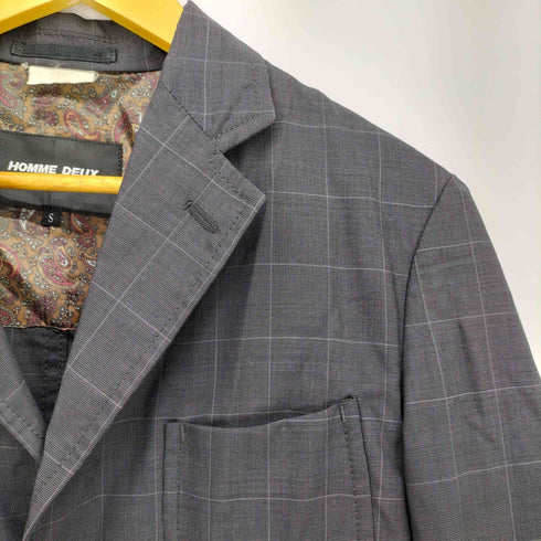 コムデギャルソンオムドゥ COMME des GARCONS HOMME DEUX ウィンドウペンチェック 裏地 ペイズリー柄 テーラード ジャケット メンズ JPN:S