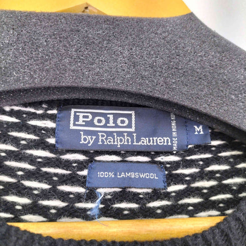 ポロバイラルフローレン Polo by RALPH LAUREN 90S ノルディック柄 LAMBSWOOL100 バーズアイニット メンズ import:M