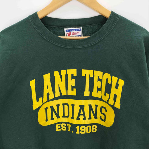 ヘインズ Hanes lane tech indians カレッジスウェット 三段 ラバープリント メンズ JPN:S