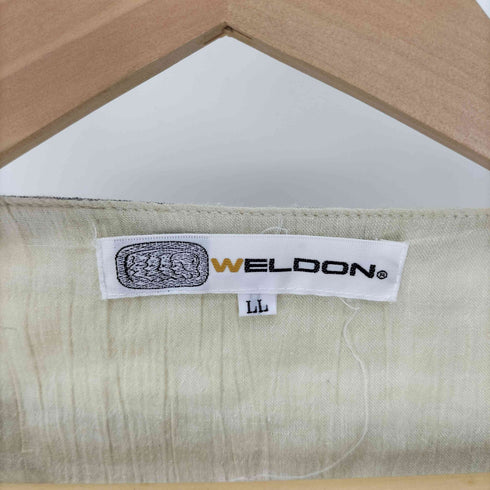 WELDON 90-00S ノーカラー ボーダー パジャマシャツ メンズ LL