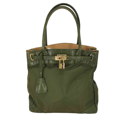 Falchi NEW YORK クロコ型押しハンドバッグ レディース