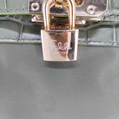 Falchi NEW YORK クロコ型押しハンドバッグ レディース