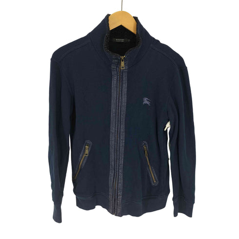 バーバリーブラックレーベル BURBERRY BLACK LABEL ロゴ刺繍 襟裏ボア スタンドジップ スウェット ジャケット Y2K メンズ 2