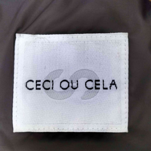 CECI OU CELA ロゴプレート 総柄 ロング ダウン ジャケット レディース 38