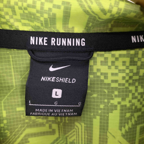 ナイキ NIKE SHIELD ロゴプリント 総柄 ジップアップジャケット ランニングジャケット メンズ import:L