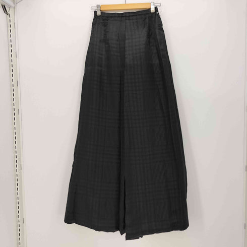 スポーツマックス SPORTMAX イタリア製 シルク混 チェック柄 ボリューム ロング スカート レディース JPN:40