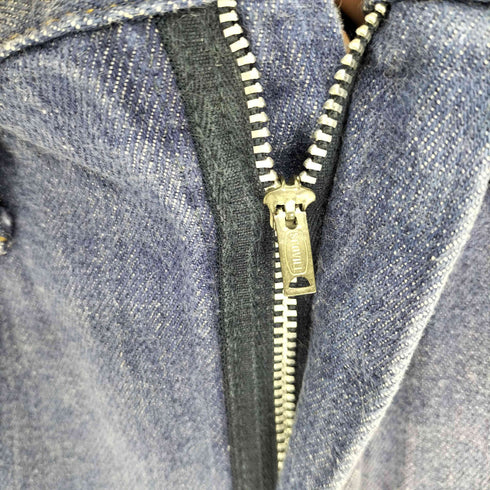 80-90S SCOVILL ジップ トップ スナップボタン ブルーデニム パンツ メンズ