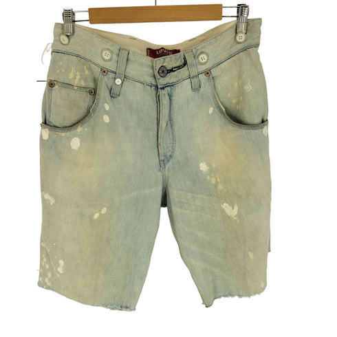 リーバイス Levis リメイク サスペンダーボタン シンチバック ドットプリント ウォッシュド カットオフ デニム ショーツ メンズ 32