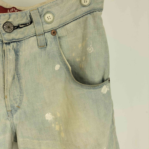 リーバイス Levis リメイク サスペンダーボタン シンチバック ドットプリント ウォッシュド カットオフ デニム ショーツ メンズ 32