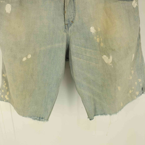 リーバイス Levis リメイク サスペンダーボタン シンチバック ドットプリント ウォッシュド カットオフ デニム ショーツ メンズ 32