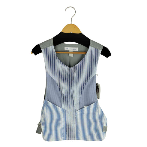 コムデギャルソンシャツ COMME des GARCONS SHIRT 20SS ストライプ サイドベルト シャツベスト メンズ JPN:M